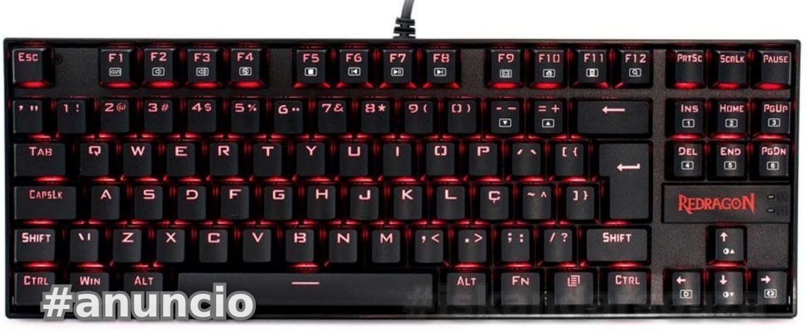 Teclado Mecânico Gamer Redragon Kumara, Anti-Ghosting, LED Vermelho, Switch Outemu Brown, ABNT2, Preto - K552-2 PT-BROWN
