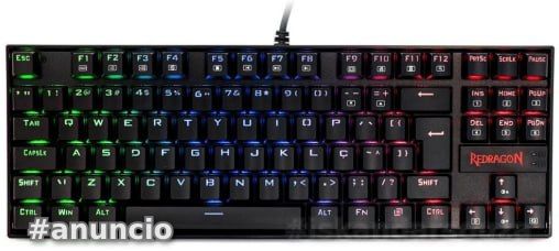 Teclado Mecânico Gamer Redragon Kumara, Anti-Ghosting, RGB, Switch Outemu Brown, ABNT2, Preto, PT - K552RGB-1 PT-BROWN