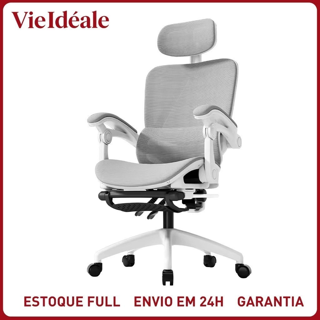 Cadeira Gamer Ergonômica Premium Apoio Cabeça 3D  Lombar 2D Ajustável, Malha Respirá vel, 140kg