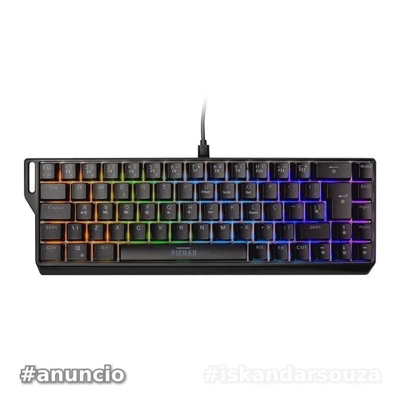 Teclado Magnetico Pichau Virgo Pro, RGB, Switch Vermelho, Preto, PG-VRGP-BL01