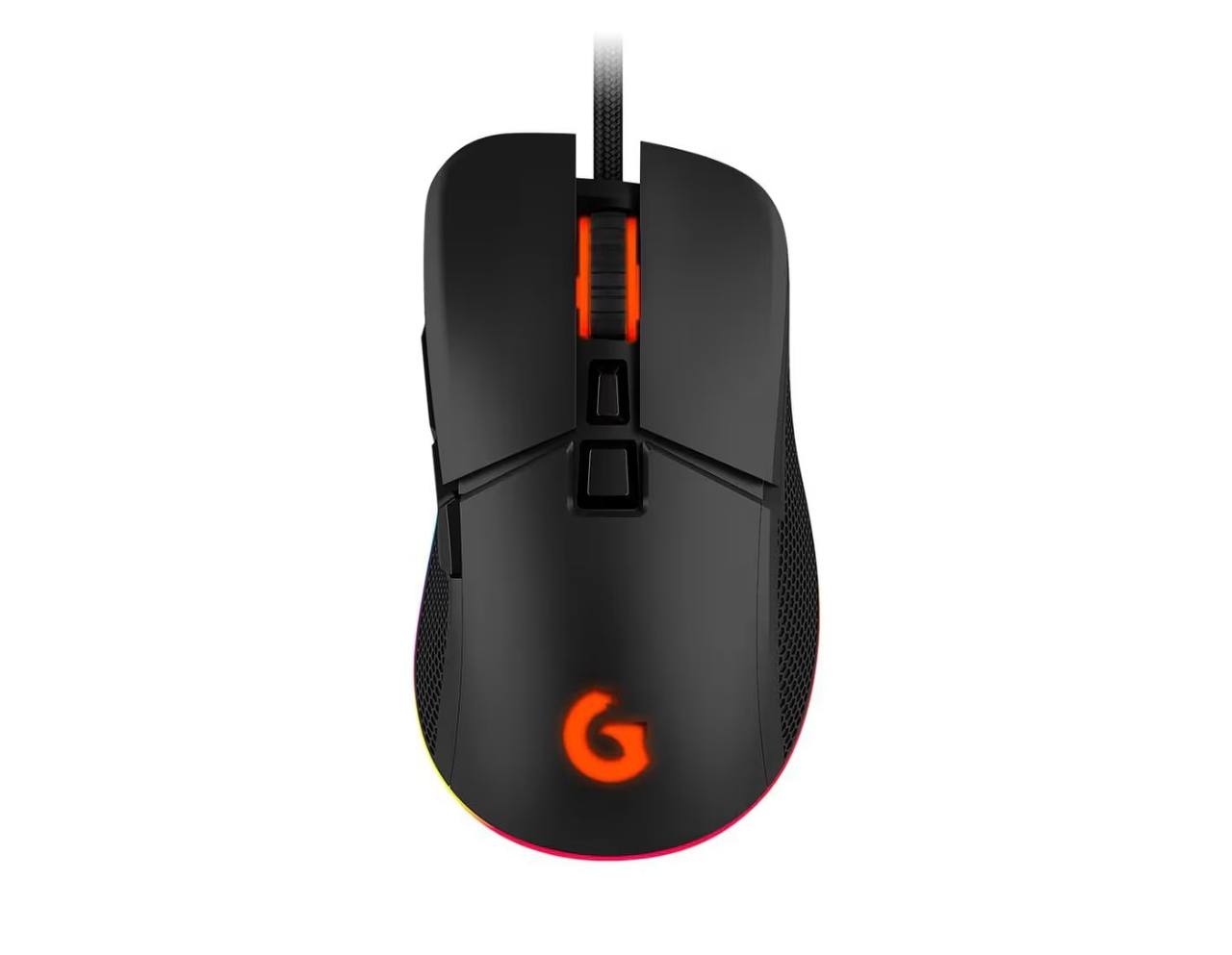 Geonav Mouse Gamer Ghost Light GOOD GAME, 7 Botões, Sensor Óptico Pixar 3327, com DPI de até 12.400, LED RGB 11 efeitos programáveis, G3MS02BK, Preto