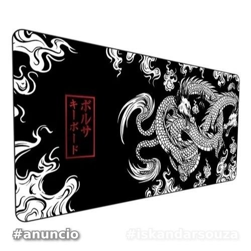 Mouse Pad Gamer Profissional 70x30cm - Dragão Chinês Japonês