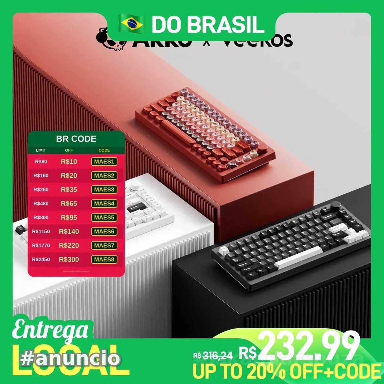 Akko 5075s Teclado Mecânico Sem Fio Akko x Veekos 5075 S 8000mAh k75 Mecanico Gamer