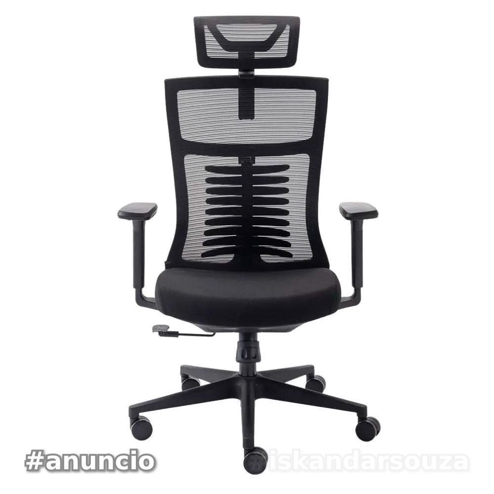 Cadeira Office Elements Vertta, Até 150 kg, Reclinável, Braços 3D, Cilindro Classe 4, Preto - 70048