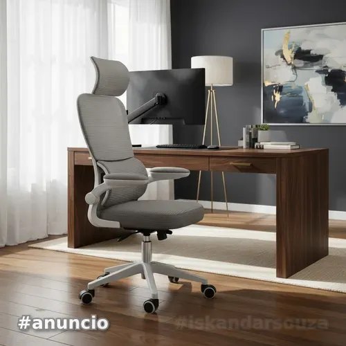 MercadoLivre  Cadeira Escritório Ergonômica Genebra G500 Luvinco Cor Cinza Com Suporte Lombar Estofado Mesh