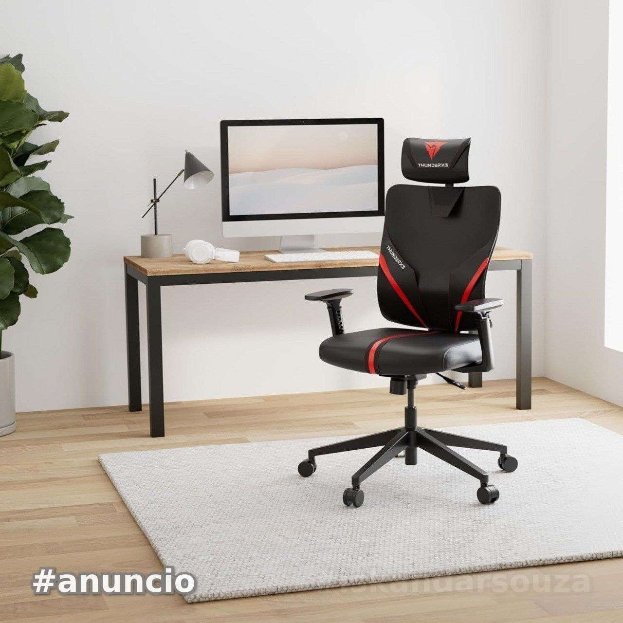 Cadeira Ergonômica Yama1 Vermelha ThunderX3