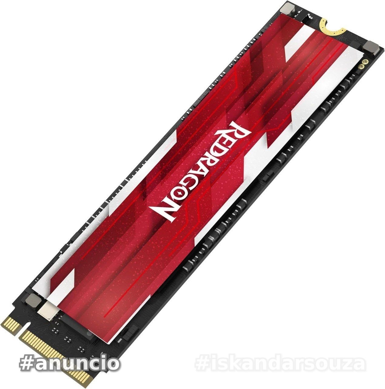SSD M.2 Redragon Cynder PCIe 4.0 512GB 2280 3D NAND com Dissipador Leitura 6300 MBs Escrita 3100 MBS GD-708