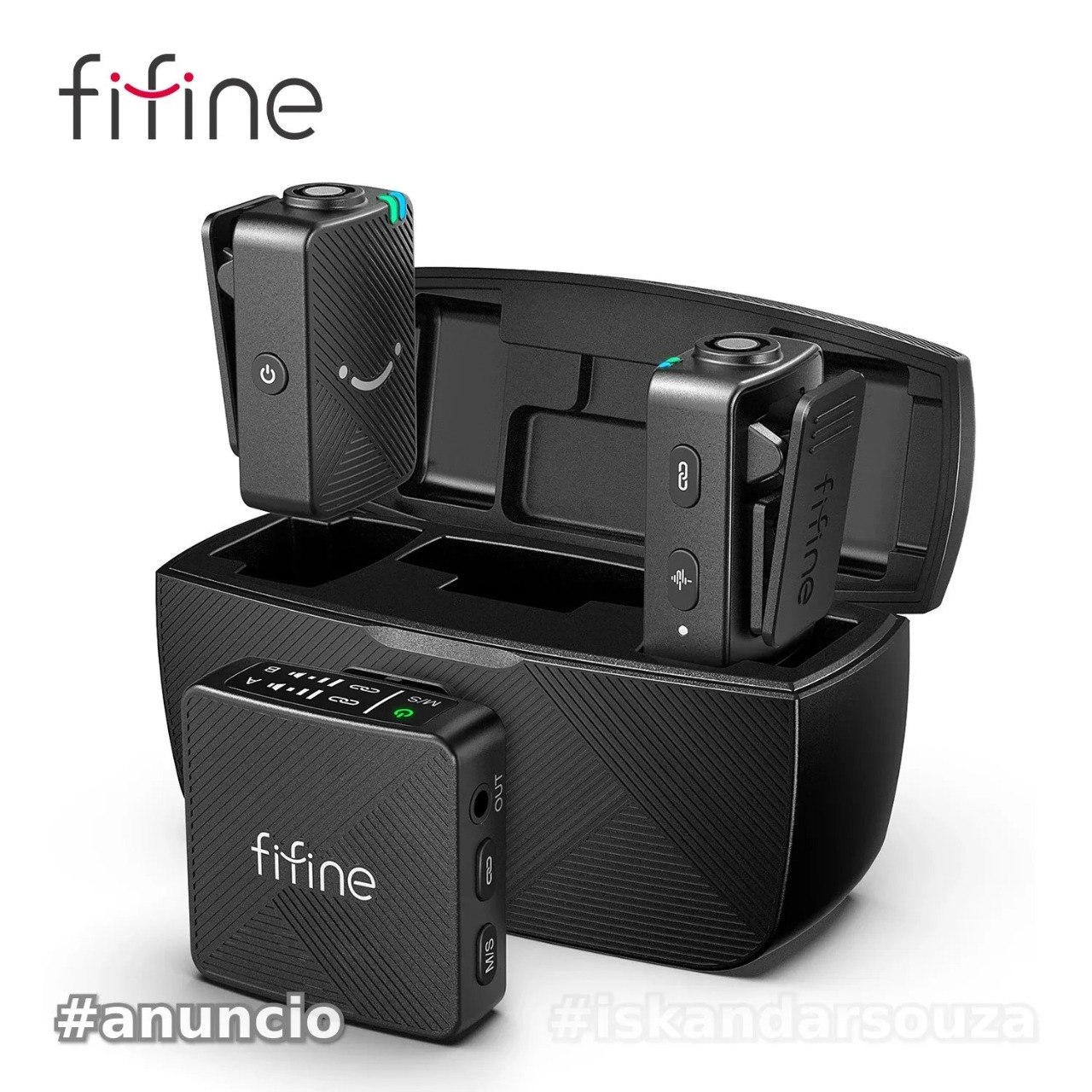 Microfone de lapela sem fio FIFINE M9 iPhoneAndroidcâmeralaptop