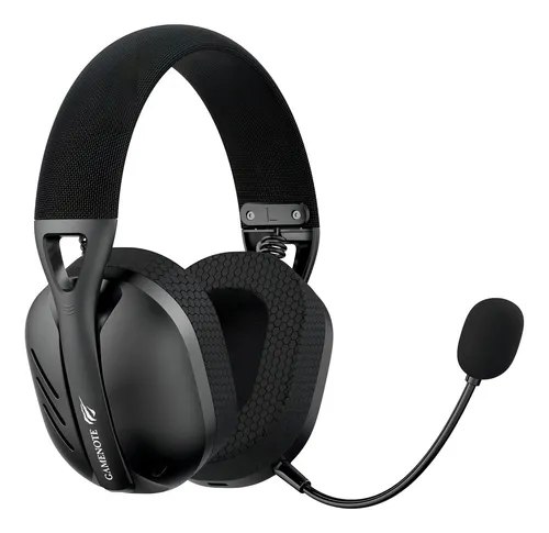 HAVIT Fone de Ouvido Headset Gamer FUXI-H3 Quad-Mode com fio e sem fio, Wireless 2,4GHz, Bluetooth, Cabo USB-C, Cabo Auxiliar 3.5mm. Surround, Baixa Latência - Preto