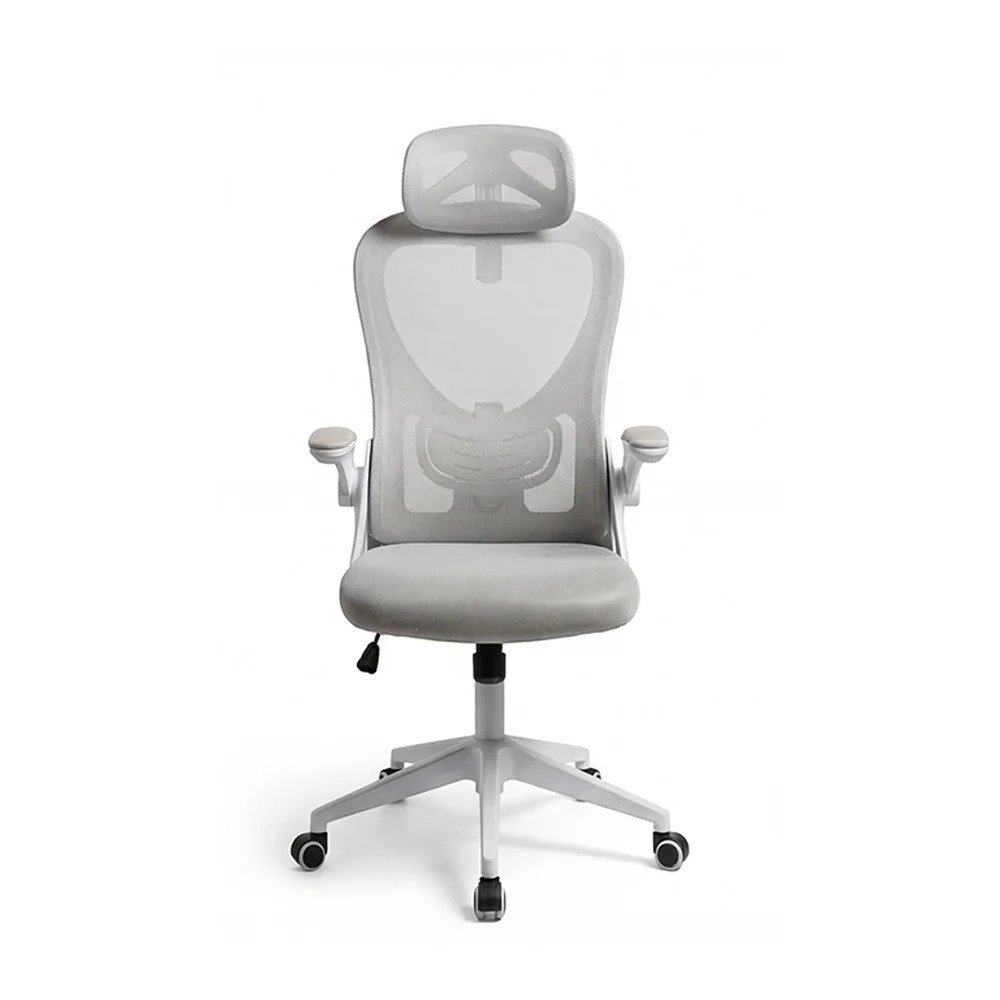 Cadeira de Escritório Husky Apta, Braço Retrátil, Até 120kg, Mesh Cinza, Reclínio 120º, Butterfly, Ajuste de Altura