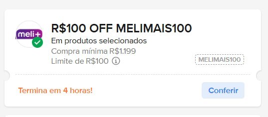 Cupom Mercado Livre Meli