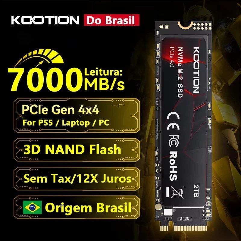 SSD Nvme Kootion X16 Plus 2TB 7000mbs Gen4