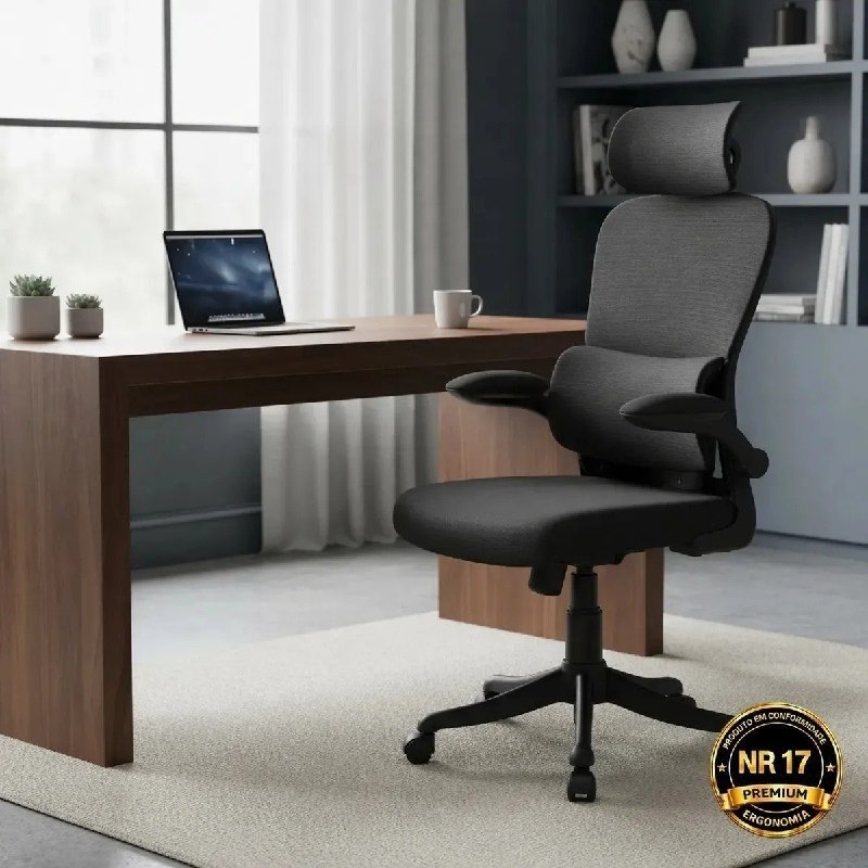 Cadeira Escritório Ergonômica Nr17 Giratoria Regulagem Altura Suporte Lombar Reclinavel 130 Graus Suporta Cor Preto Corsair