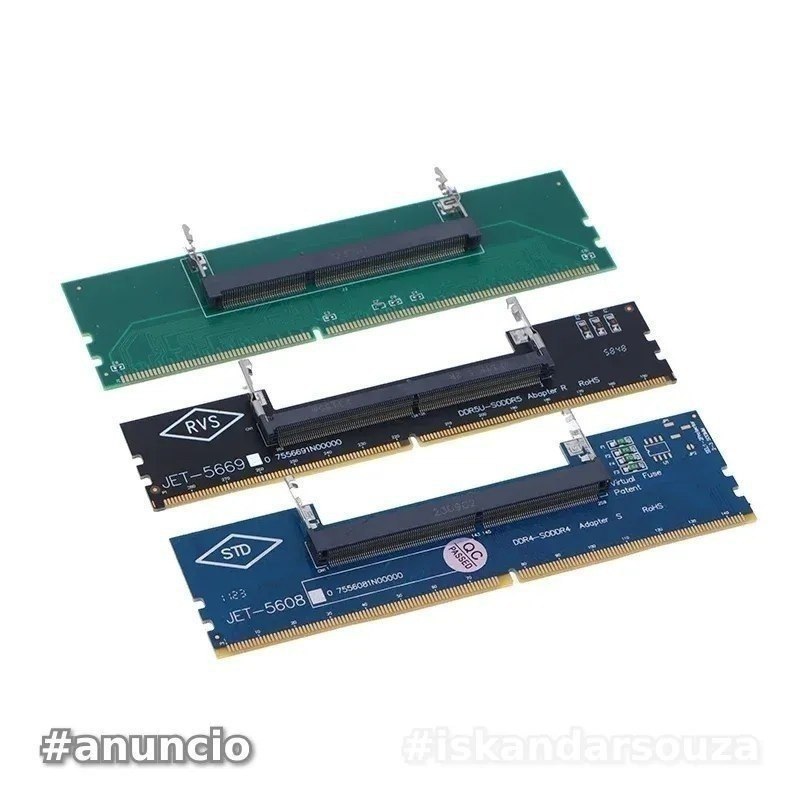 Adaptador de Memória Ram DDR5 DDR4 e DDR3 de Notebook Para PC memoria