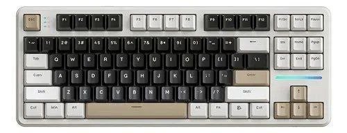 Teclado Mecânico Gamer Sem Fio Bluetooth Attack Shark X87 Cor De Teclado Cheese White Idioma Inglês Uk