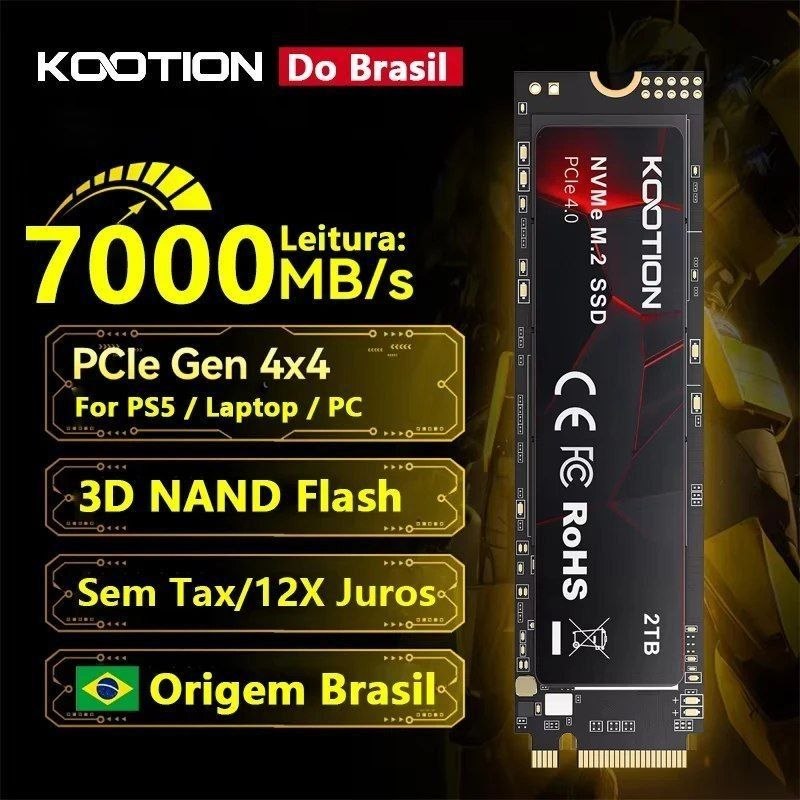 SSD Nvme Kootion X16 Plus 2TB 7000mbs Gen4