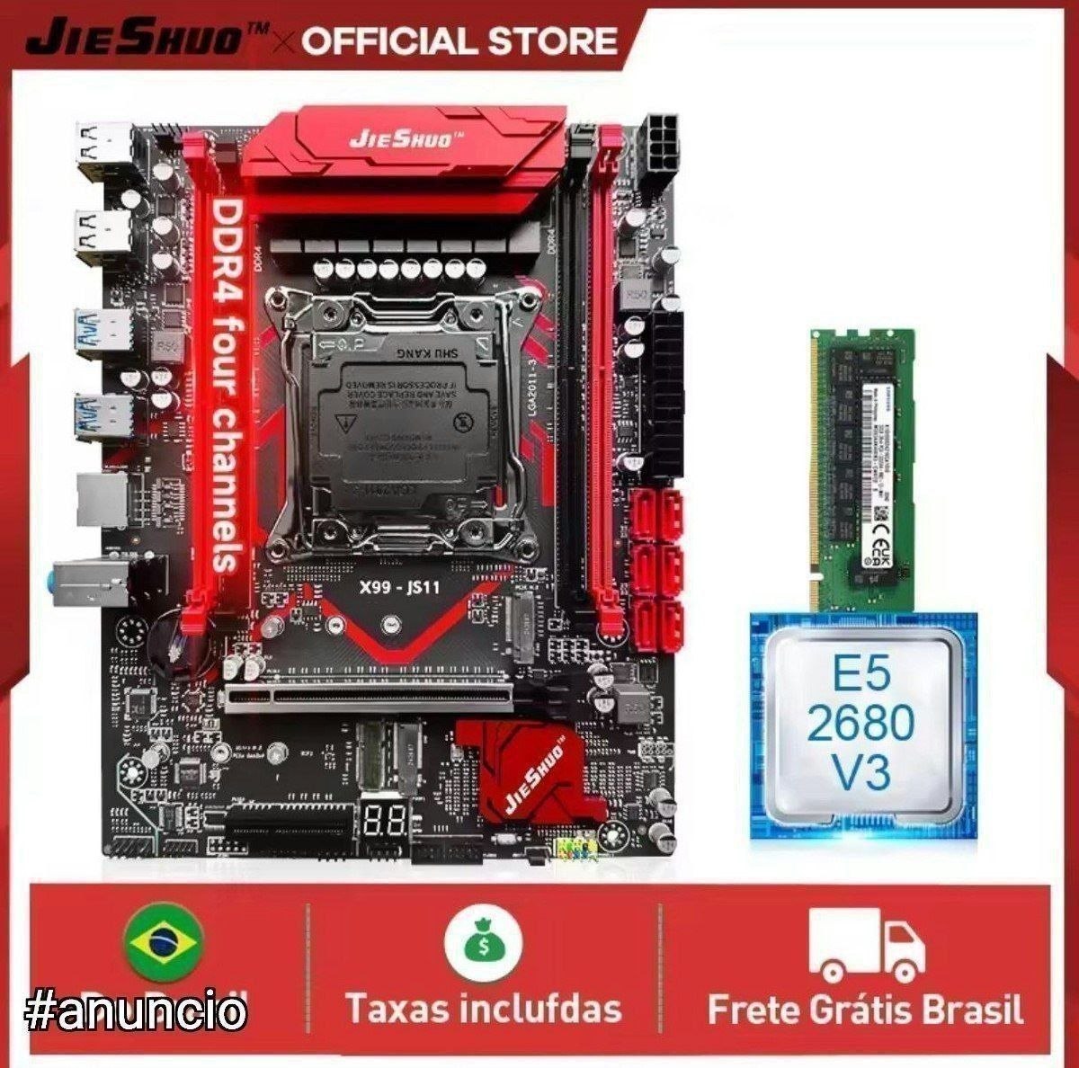 Kit x99 Jieshuo JS11  2680v3  1x16GB Ddr4 ECC.
