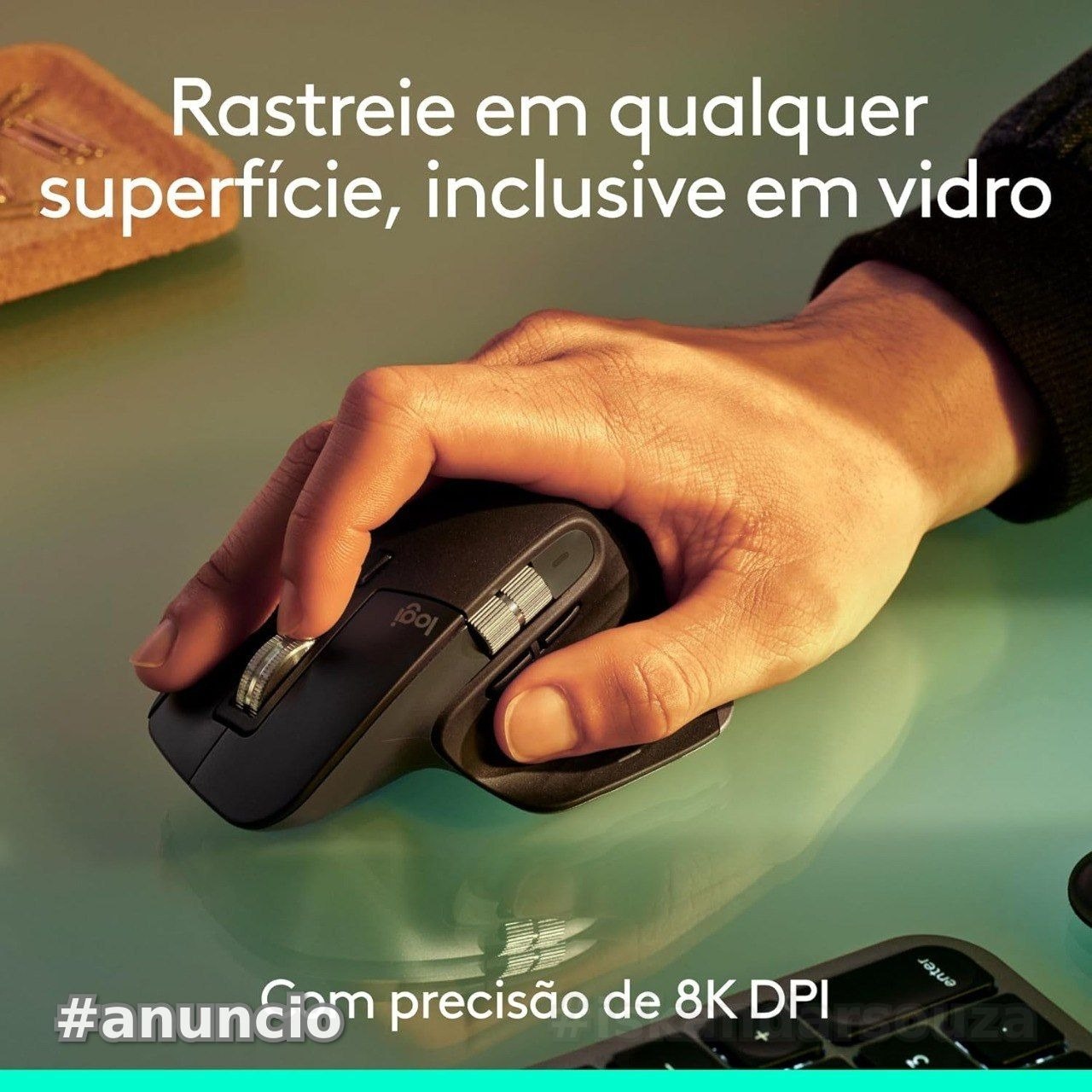 Mouse sem fio Logitech Mx Master 3s Bluetooth Edition - Conexão por Bluetooth, Com rolagem ultra-rápida, Design Ergonômico, Rastreamento em Vidro, 8K DPI, Clique Silencioso - Grafite