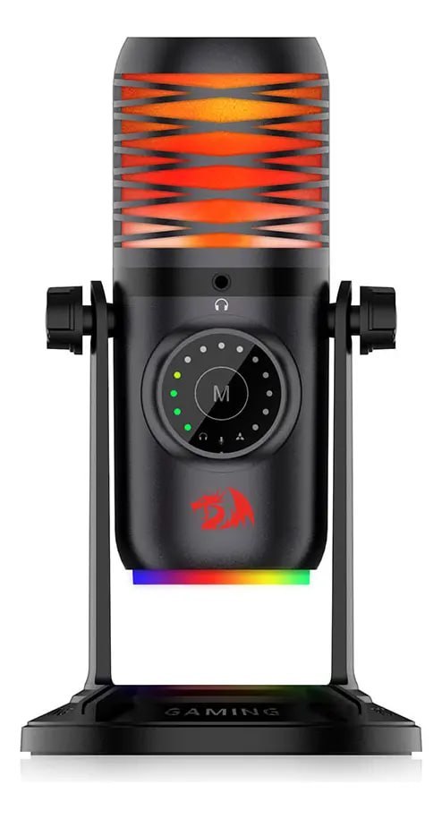 Microfone Gamer Redragon Stellaris RGB Preto Condensador