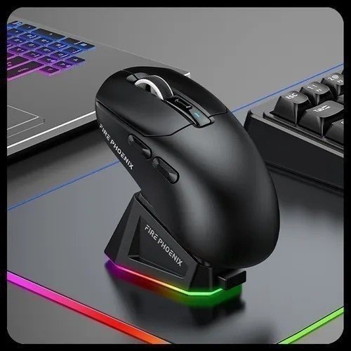 Mouse Gamer Sem Fio Fire Phoenix 24000dpi Paw3311 Bk-r3x Cor Preto ou branco