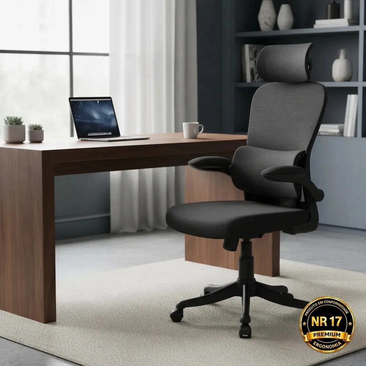 Cadeira Escritório Ergonômica Nr17 Giratoria Regulagem Altura