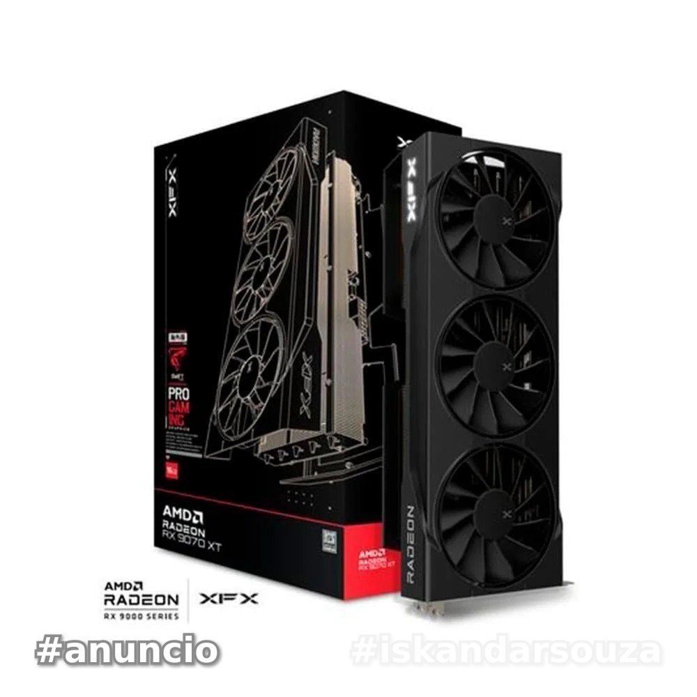 Placa de Vídeo XFX Swift RX 9070 XT TRIPLE FAN GAMING EDITION WITH AMD Radeon, 16GB, GDDR6, HDMI 3xDP, RDNA 4 - RX-97TSWF3B9