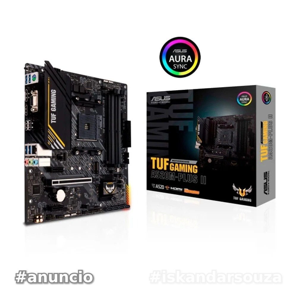 Placa-Mãe ASUS TUF GAMING A520M-PLUS II, AMD AM4, mATX, DDR4, Preto - 90MB17G0-M0EAY0