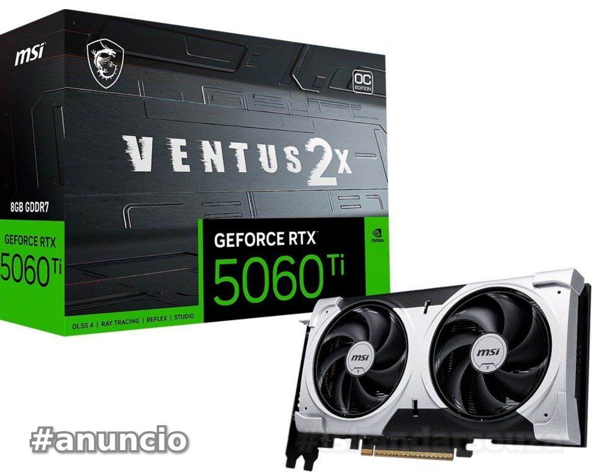 Placa De Vídeo MSI RTX 5060 Ti Ventus 2X OC Plus NVIDIA GeForce, 8GB, GDDR7, 128-Bit - G506T-8V2CP