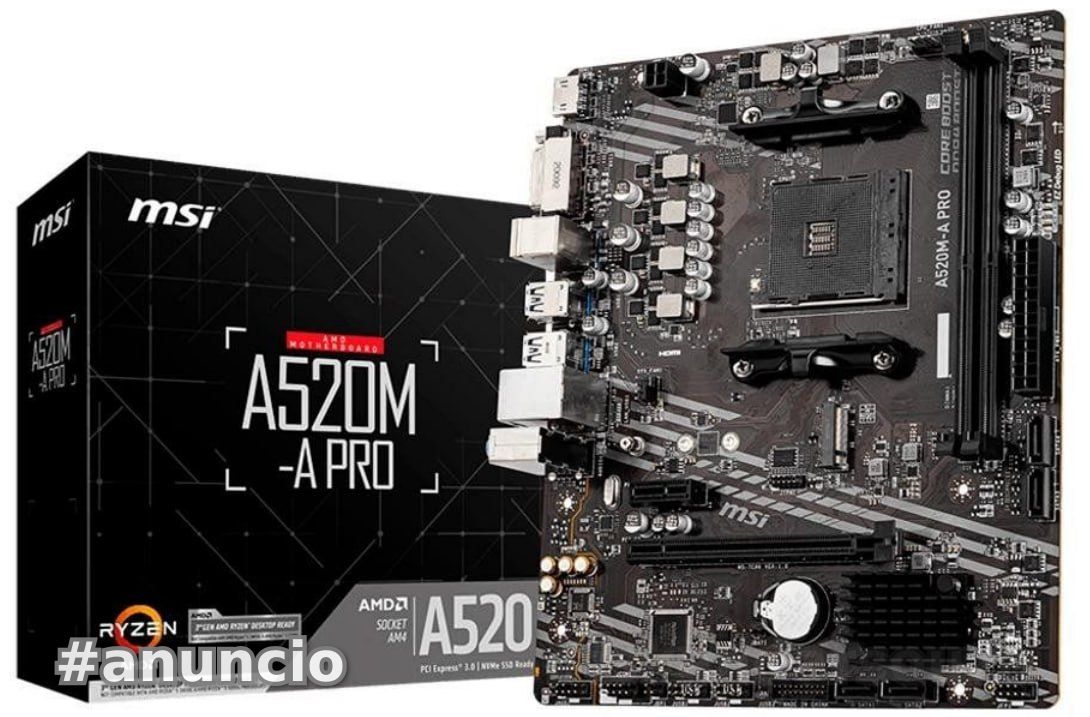 Placa-Mãe MSI A520M-A PRO, AMD AM4, mATX, DDR4, Preto - A520M-A PRO