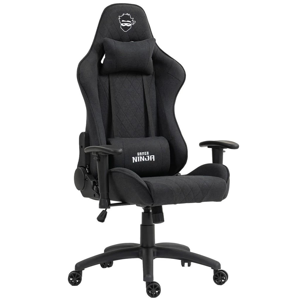 Cadeira Gamer Ninja Karasu, Reclinável, 2D, Tecido, Preta