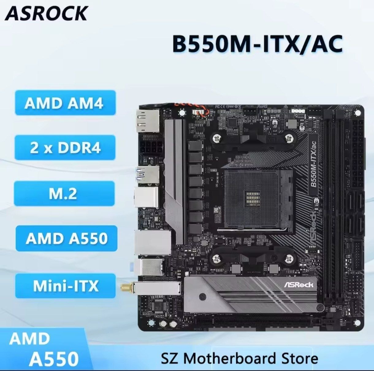 Placa mãe B550M ITX - Ac Asrock AM4 DDR4 Usada