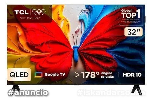 TCL, Smart TV, 32 Polegadas, HD QLED, WiFi, Bluetooth, Google TV, 2 HDMI, HDR10, Dolby Audio, 32S5K 32