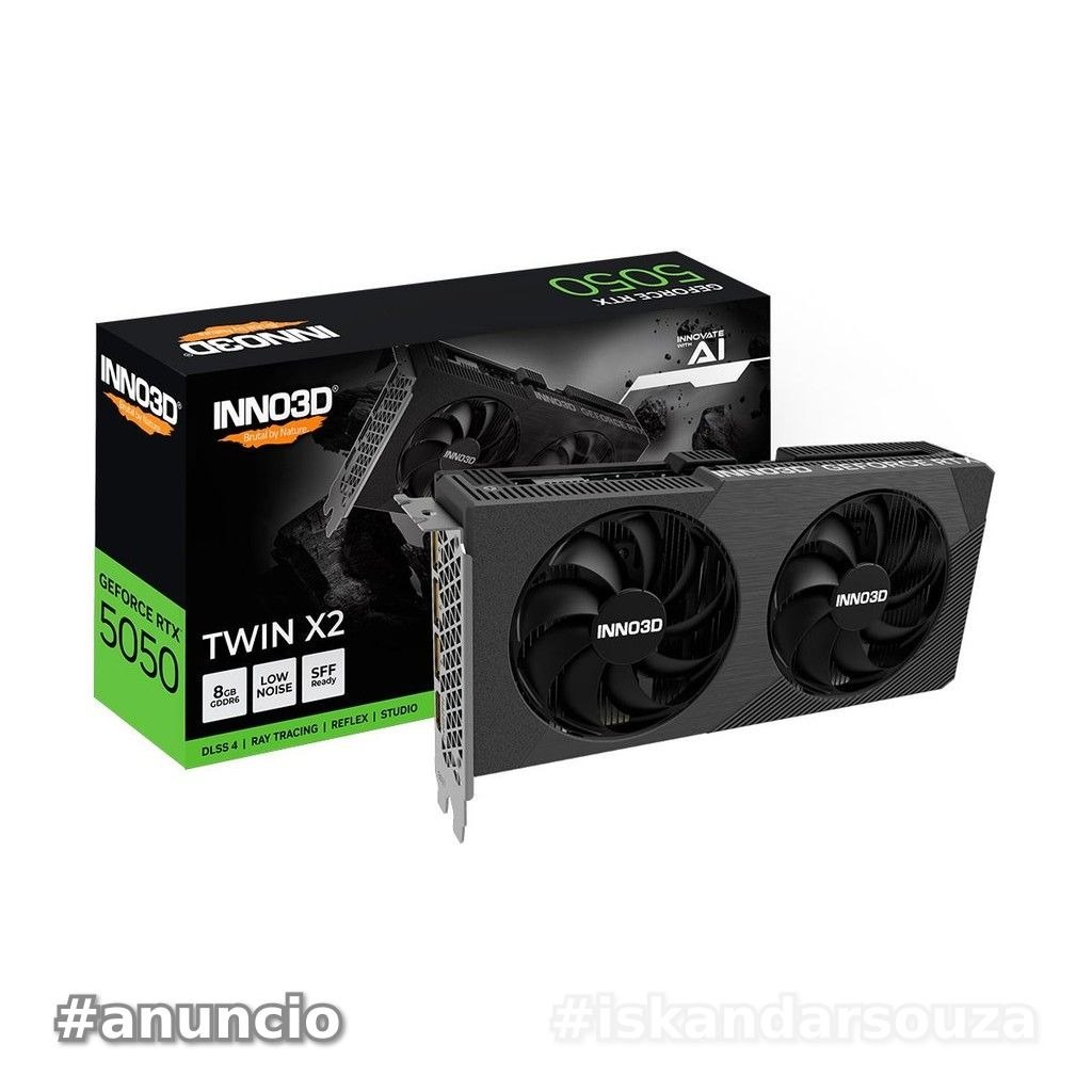 Placa de Vídeo Gpu Inno3d Geforce Rtx 5050 Twin X2 8gb 128bits Gddr6 N50502-08d6-174071n