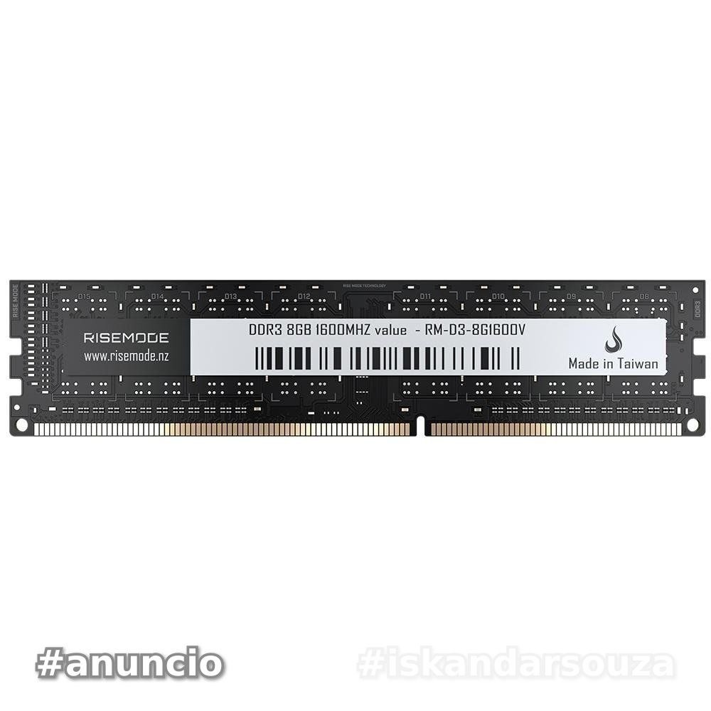 Memória RAM Rise Mode, 8GB, 1600MHz, DDR3, CL11 - RM-D3-8G1600V