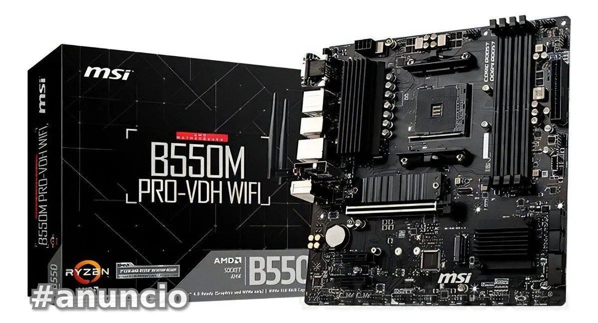 Placa Mae Msi B550m Pro-vdh Wifi Ddr4 Socket Am4 Cor Preto