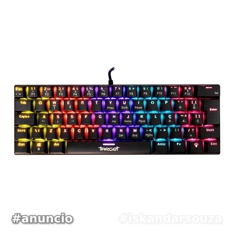 Teclado Mecanico TGT Sherman V3 C1, Rainbow, ABNT2, Switch Vermelho, Preto, TGT-SHRC-RD01