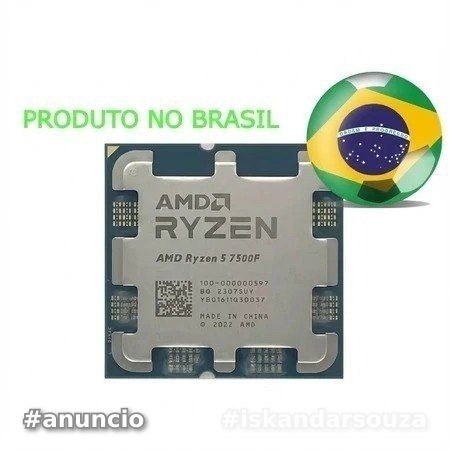 Processador AMD AM5 Ryzen 5 7500F 6 Nucleos 12 Threads - 100-100000597MPK