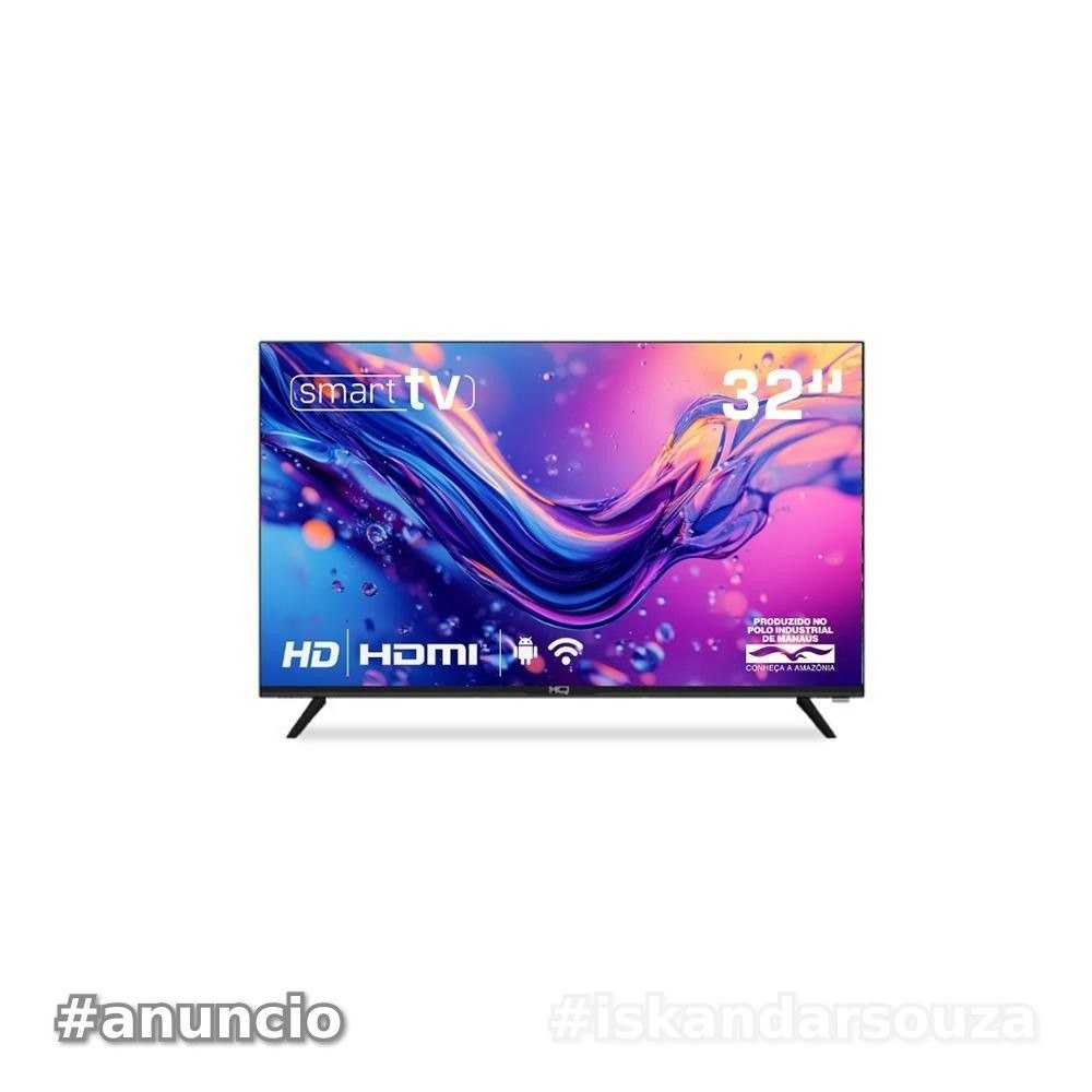 Smart TV HQ 32 HD tela sem Bordas Sistema Android Design Slim HQS32NKHM