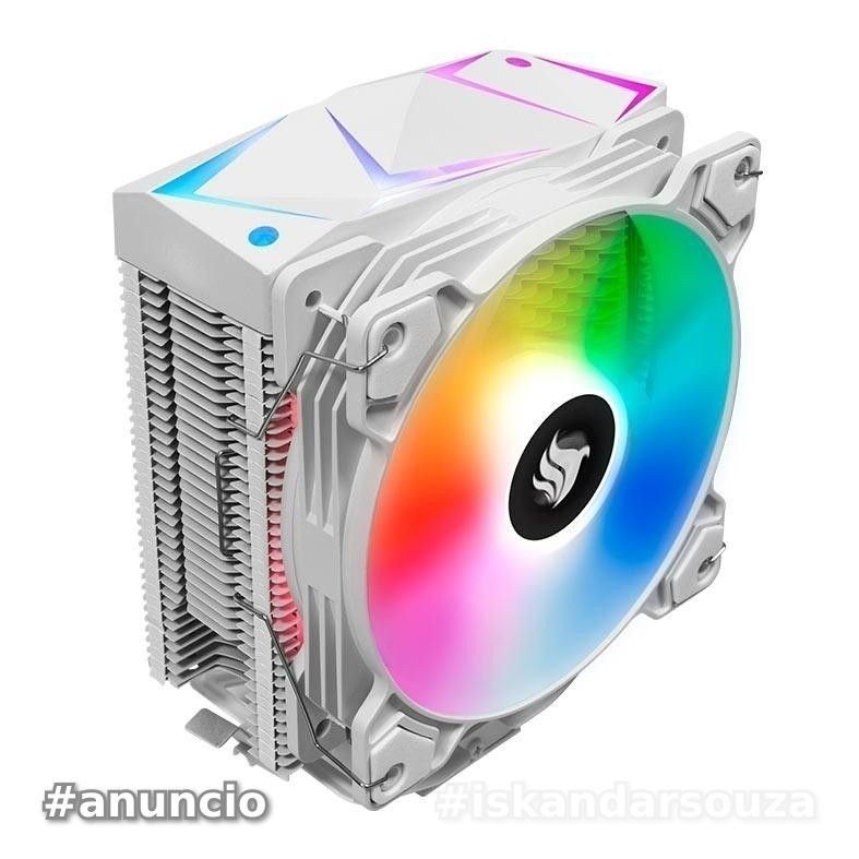 Air Cooler Para Processador Pichau Falcon, ARGB, 120mm, Branco, PG-FLCARGB-WH01