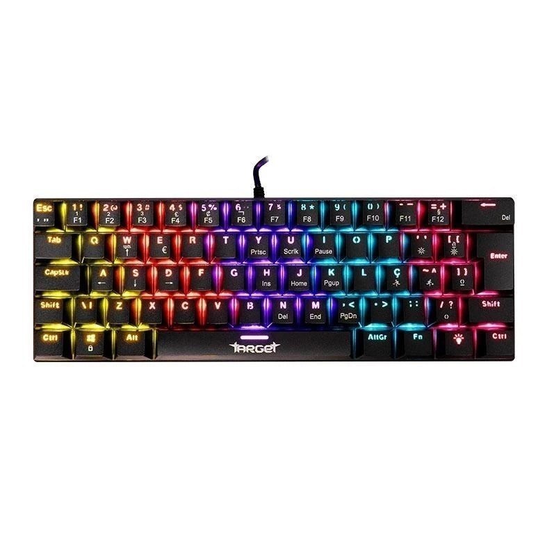 Teclado Mecanico Tgt Sherman V3 C1, Rainbow, ABNT2, Switch Vermelho, Preto