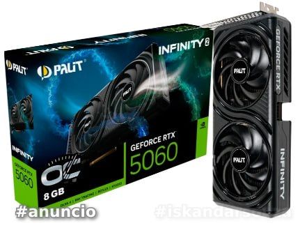 Placa de Video Palit GeForce RTX 5060 8GB INFINITY 2 OC GDDR7 128bits - NE75060V19P1-GB2063L