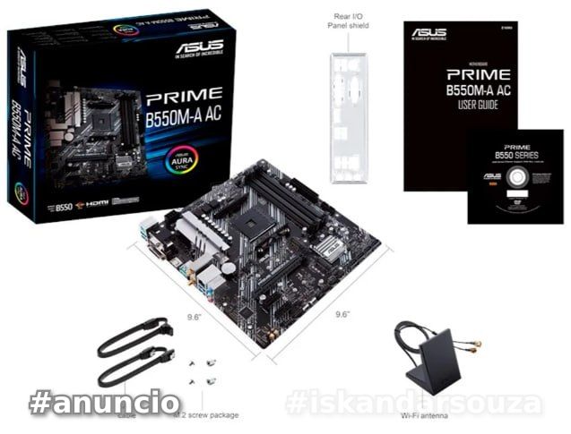 Placa-Mãe ASUS PRIME B550M-A AC, AMD AM4, mATX, DDR4, Wi-fi, Preto - 90MB15K0-M0EAY0