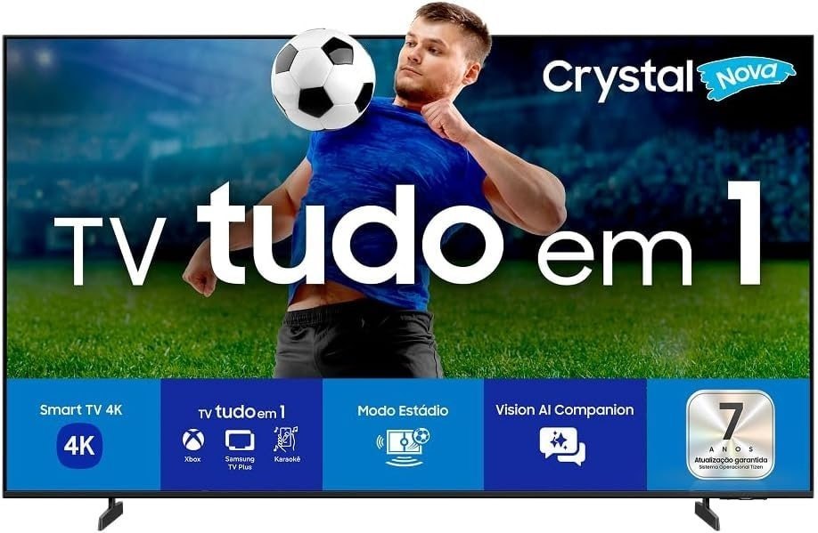 Samsung Smart TV 58 Crystal UHD 4K U8500F 2025, Xbox Cloud Gaming, Canais Gratuitos, 7 Anos de Atualização, AI Energy Mode, Alexa integrada