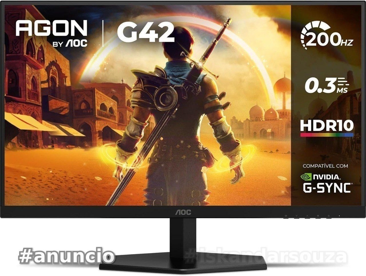 AOC IPS 200hz 27 Polegadas Monitor Gamer AOC AGON G42 27 200Hz 0,3ms IPS HDR10 NVIDIA G-Sync 27G42HE