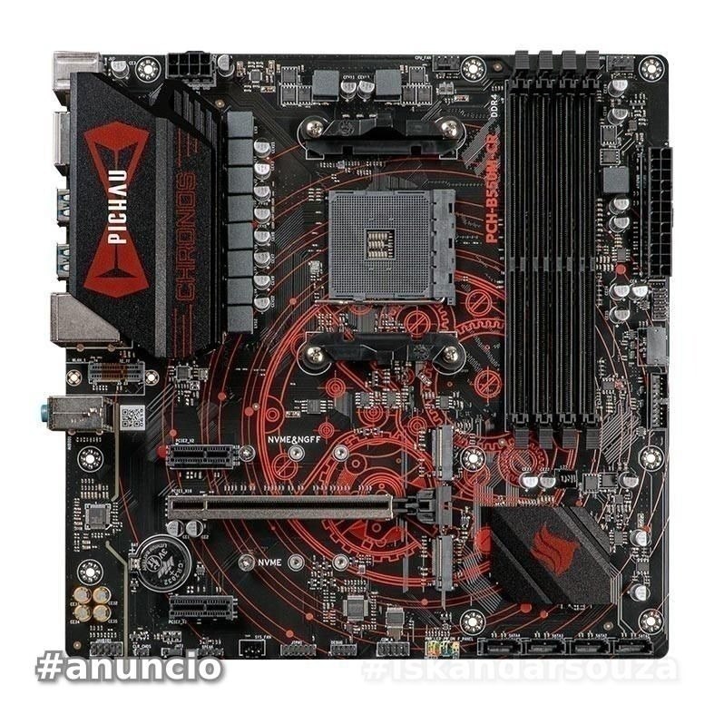 Placa Mae Pichau Chronos B550M-CR, DDR4, Socket AMD AM4, M-ATX, Chipset AMD B550, PCH-B550M-CR