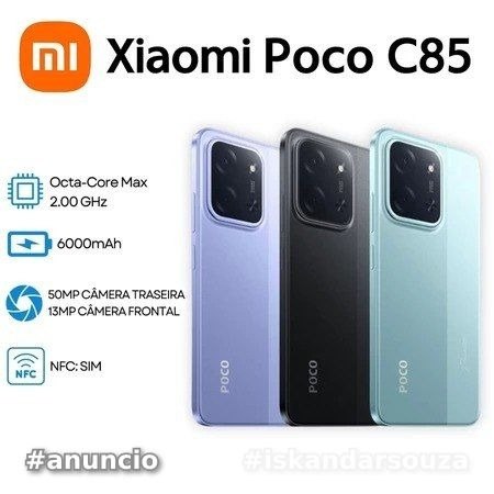 Celular Xiaomi Poco C85 4G NFC 8GB  256GB Global Dual Sim Micro SD Tela 6.9 120Hz Bateria 6000 mAh