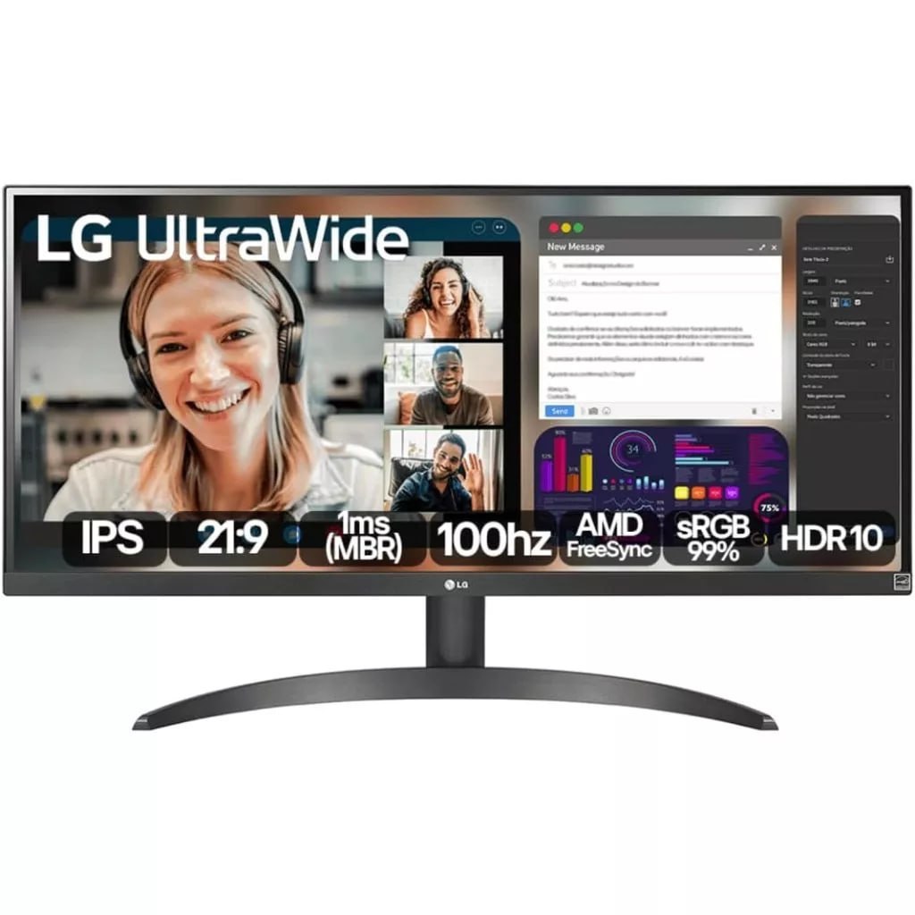 Monitor LG UltraWide Tela IPS 29 100Hz 29WQ500B