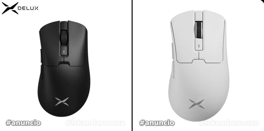 Delux M900 PRO  Mouse Gamer 2.4ghz 8K com base de carregamento PAW3395 8000hz