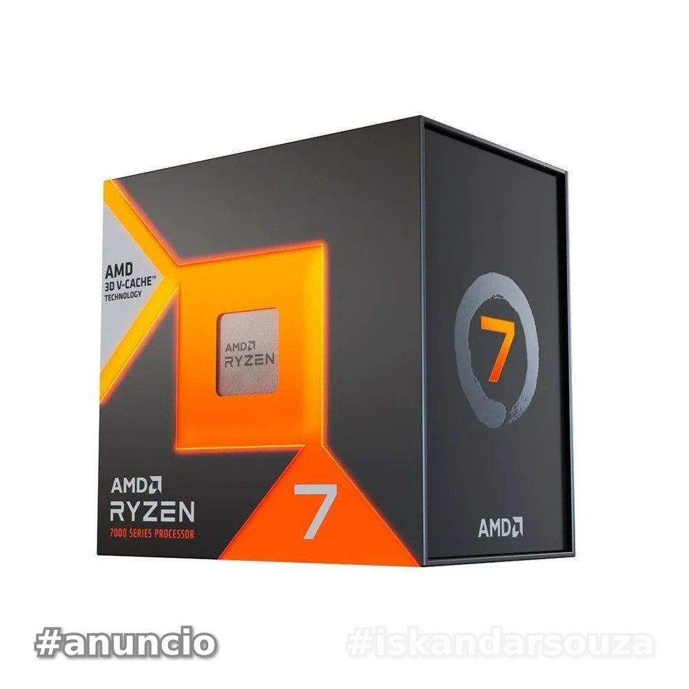 Processador AMD Ryzen 7 7800x3d, 4.2GHz, 5.0GHz Max Turbo, Cache 104MB, Am5, C Vídeo E Sem Cooler - 100-100000910wof
