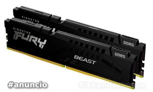 Memória RAM Kingston Fury Beast Expo, 16GB 2X8GB, 6000MTs, DDR5, DIMM, CL30, Preto - KF560C30BBEK2-16